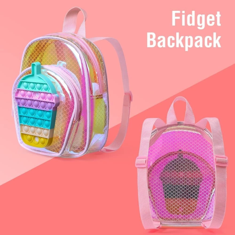 New Pink Boba Milk Tea Pop It Fidget Backpack
